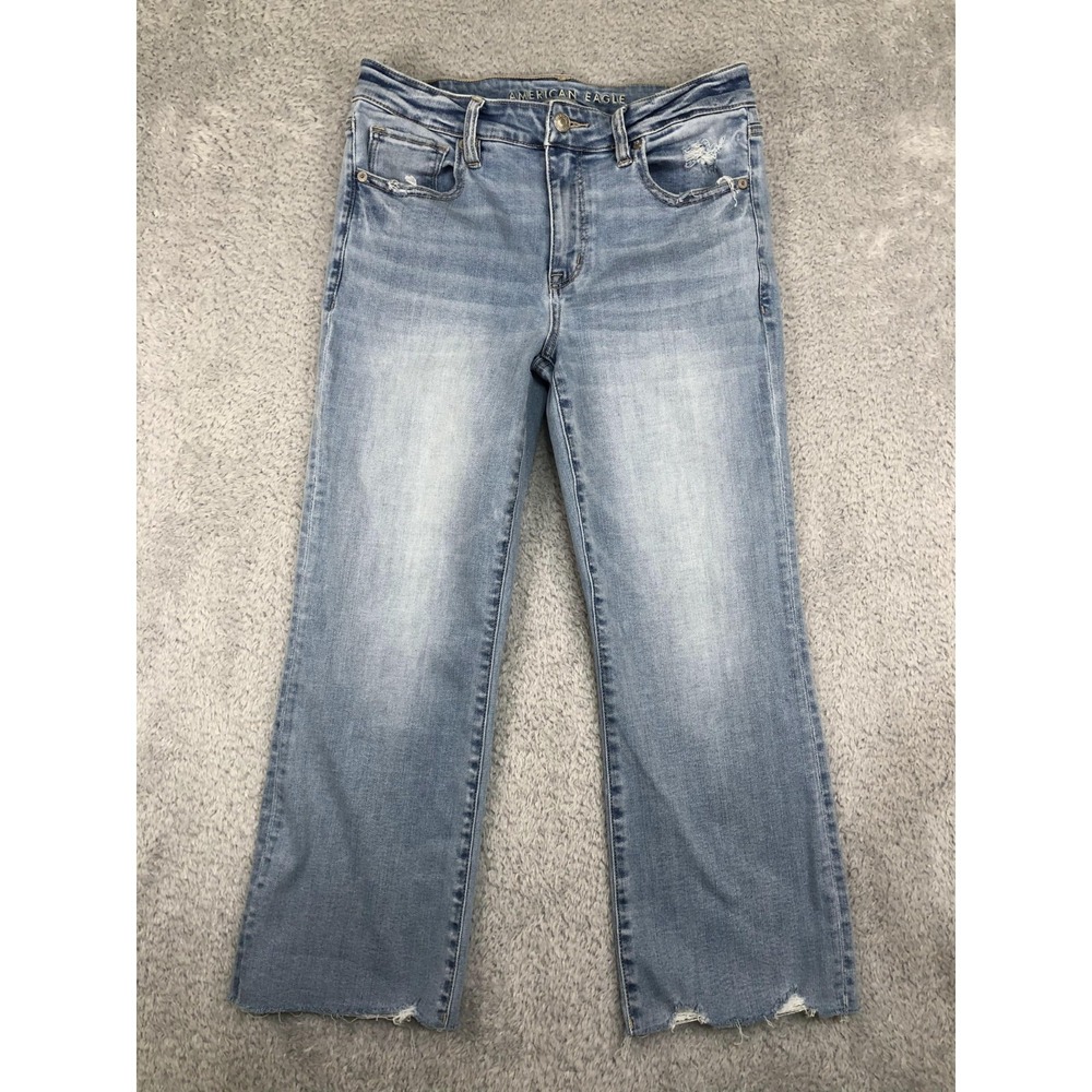 American Eagle Jeans Womens 6 Short (29x23.5) Kick Boot Blue Mid-Rise